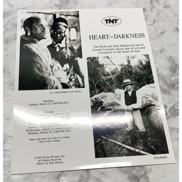 TNT Movie Press Kit Heart of Darkness 1993 Tim Roth John Malkovich Photos Slides - Picture 4 of 7